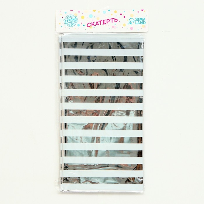 Скатерть &laquo;Полоска&raquo;, 137х183 см, цвет серебро