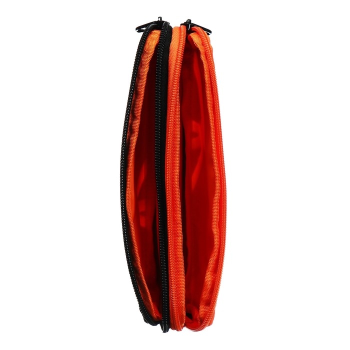 Пенал мягкий, 2 отделения, объёмный, 90 х 220 х 40 мм, Stavia Пенал мягкий, 2 отделения, объёмный, 90 х 220 х 40 мм, Stavia "Future" чёрный/оранжевый 86196