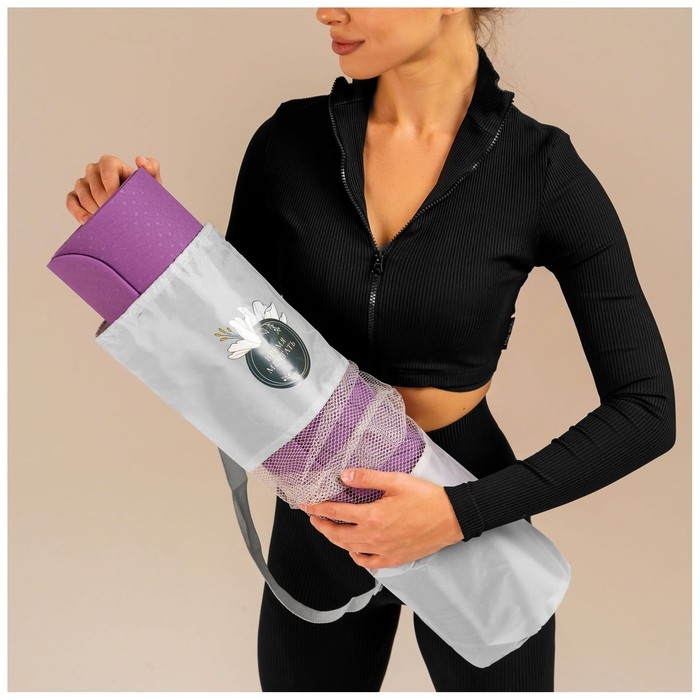 Чехол для йога-коврика Sangh Flowers, цвет серый Чехол для йога-коврика Sangh Flowers, цвет серый