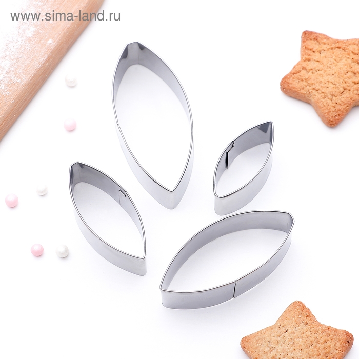 Набор форм для печенья Доляна «Лепестки лилии», 4 шт, цвет серебристый Набор форм для печенья Доляна «Лепестки лилии», 4 шт, цвет серебристый