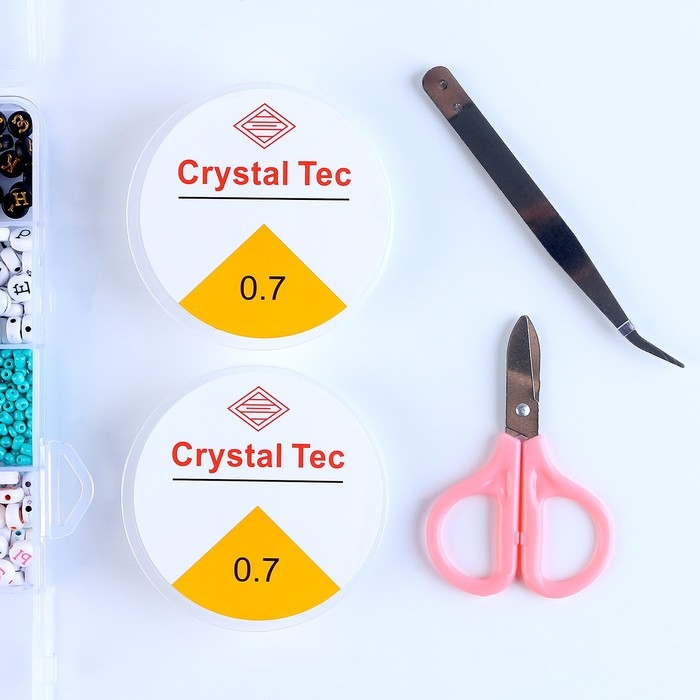 Набор для создания украшений, набор цвета, 24 вида бусин, леска, ножницы, пинцет Набор для создания украшений, набор цвета, 24 вида бусин, леска, ножницы, пинцет