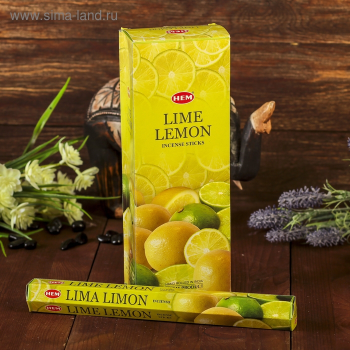 Благовония Благовония "HEM" 20 палочек угольные lime lemon