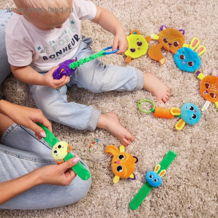 Погремушка - браслетик развивающая «Зверята», набор 2 шт. Погремушка - браслетик развивающая «Зверята», набор 2 шт.