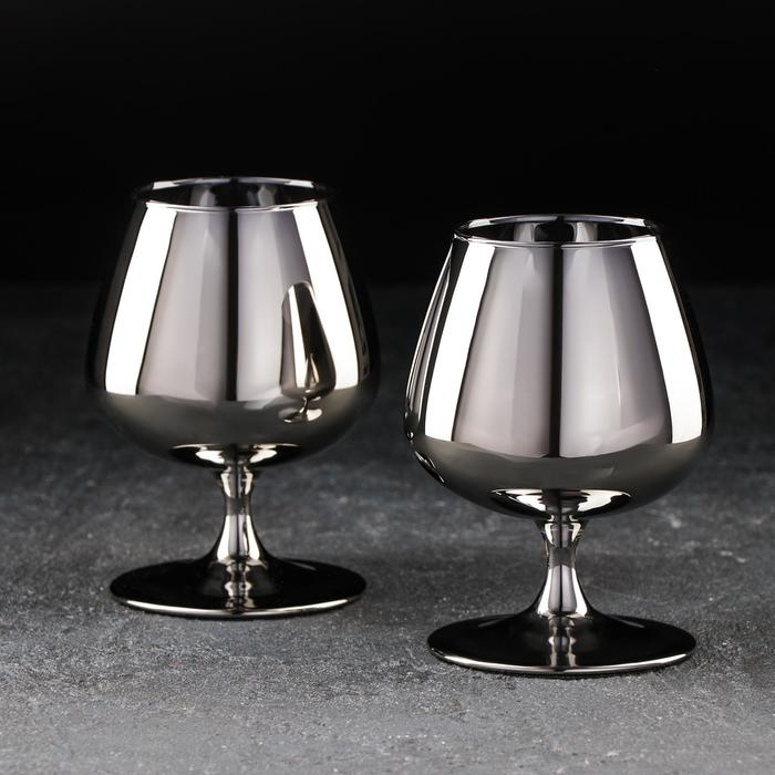 Набор стеклянных бокалов для коньяка &laquo;Сияющий графит&raquo;, 400 мл, 2 шт