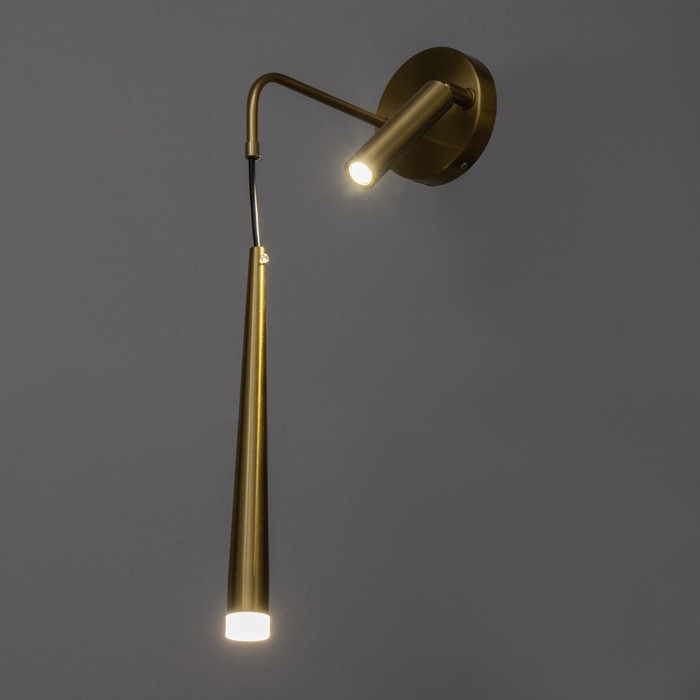 Бра "Титан" 2хLED 6Вт+3Вт 4000К золото 12х12х70см