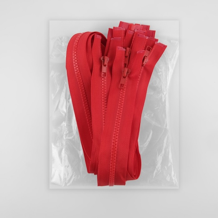 Молния «Трактор», №5, разъёмная, замок автомат, 80 см, цвет красный, цена за 1 штуку Молния «Трактор», №5, разъёмная, замок автомат, 80 см, цвет красный, цена за 1 штуку