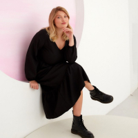 Платье женское миди MIST plus-size, р.52, черный