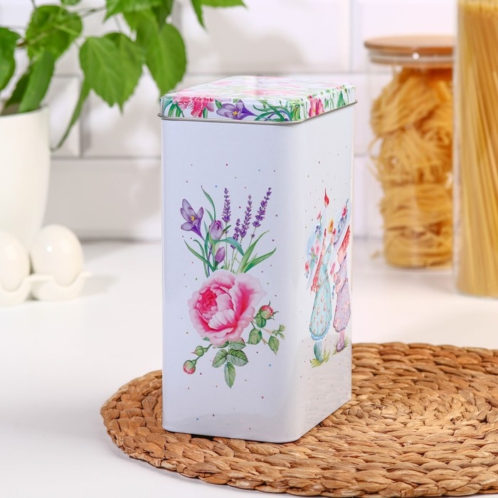 Банка с крышкой для сыпучих продуктов «Прованс Весна», 2,7 л, h=21,5 см