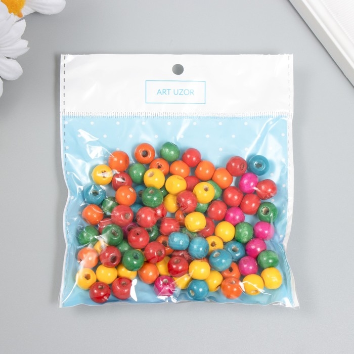 Бусины для творчества дерево Бусины для творчества дерево "Разноцветные" набор 30 гр 1х1 см