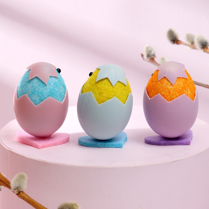 Набор для декора пасхальный «Цыплята» 3 шт., 4 × 11,5 × 6,5 см Набор для декора пасхальный «Цыплята» 3 шт., 4 × 11,5 × 6,5 см
