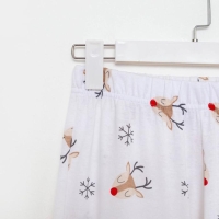 Пижама новогодняя женская (рубашка и брюки) KAFTAN "Deers", цвет белый, размер 52-54