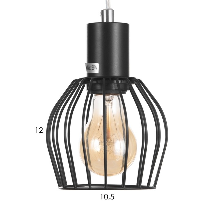 Светильник подвесной Светильник подвесной "Лофт" 1х25Вт Е27 Чёрный 12х116х11