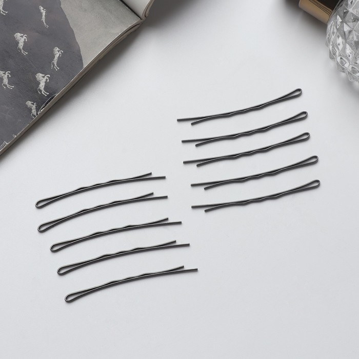 Зажим для волос Зажим для волос "Волна" 5,6 см, чёрный (набор 20 шт)