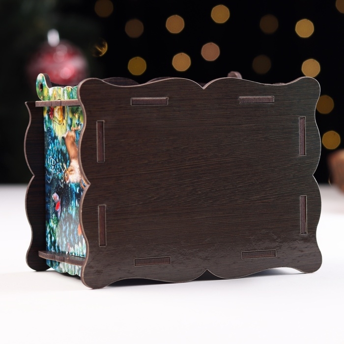 Шкатулка  Шкатулка "Дед Мороз", средняя, 14х11х7см