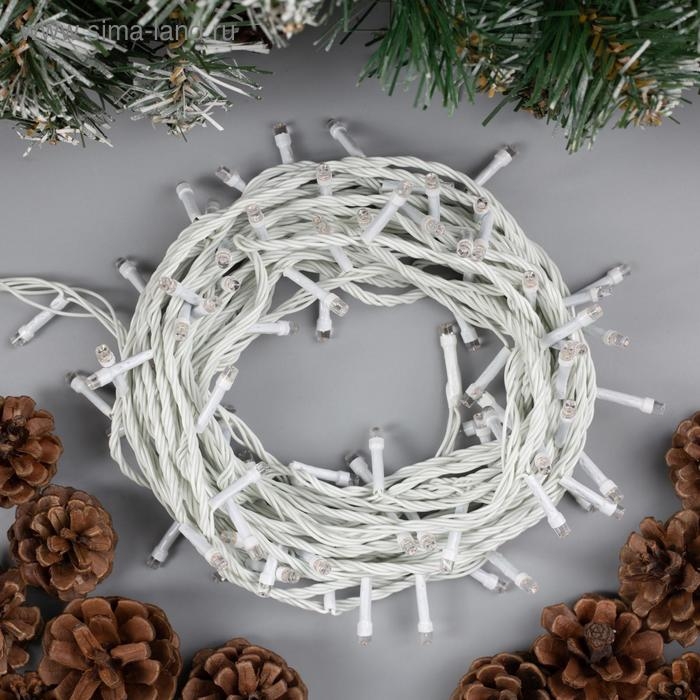 Гирлянда «Нить» 10 м, IP20, белая нить, 100 LED, свечение фиолетовое, 8 режимов, 220 В Гирлянда «Нить» 10 м, IP20, белая нить, 100 LED, свечение фиолетовое, 8 режимов, 220 В