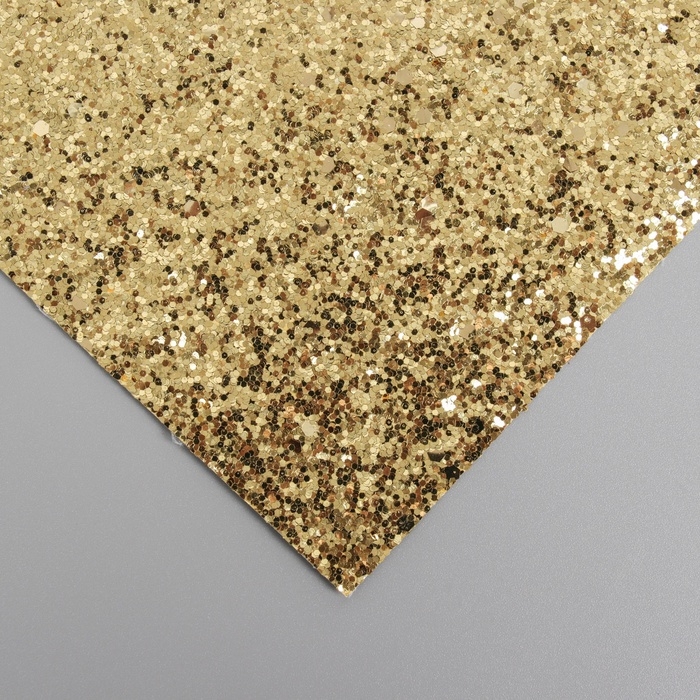 Лист для творчества иск.кожа Лист для творчества иск.кожа "Крупные блёстки" золото лист 33х20 см толщина 0,84 мм
