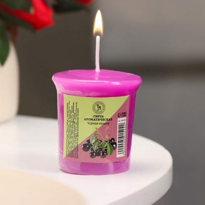 Свеча ароматическая  Свеча ароматическая "Black Cherry", черная вишня, 5х4,5 см