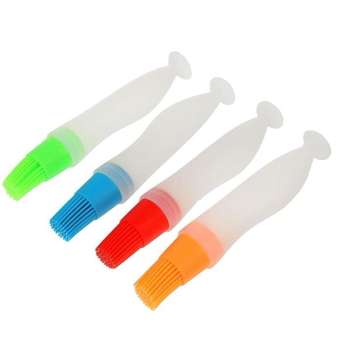 Кисть с резервуаром для масла и присоской Доляна «Фобос», силикон, 17 см, цвет МИКС Кисть с резервуаром для масла и присоской Доляна «Фобос», силикон, 17 см, цвет МИКС