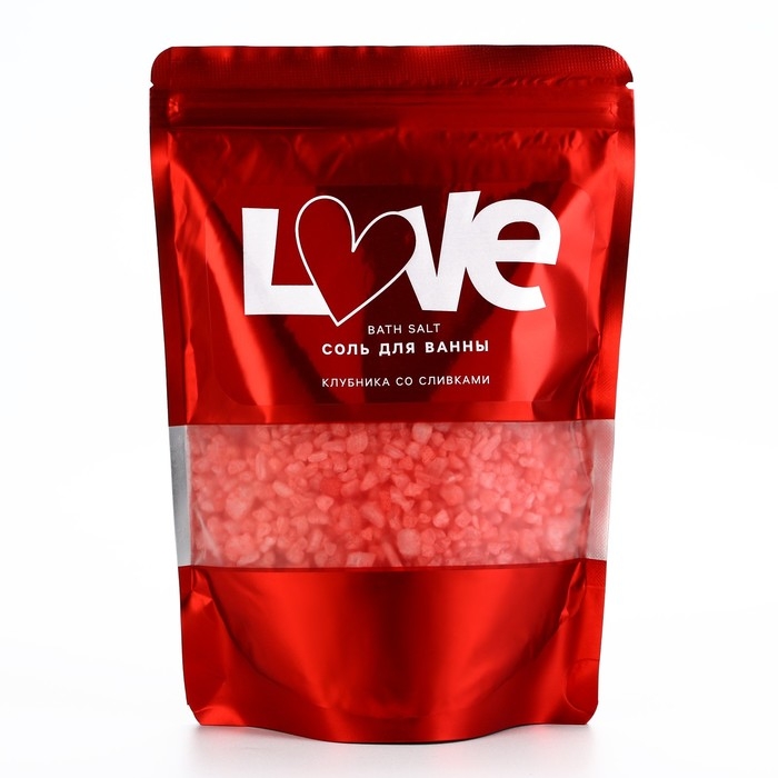 Соль для ванны, 330 г, аромат клубники со сливками, ЧИСТОЕ СЧАСТЬЕ Соль для ванны, 330 г, аромат клубники со сливками, ЧИСТОЕ СЧАСТЬЕ