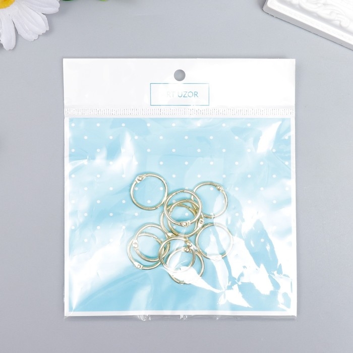 Кольца для творчества (для фотоальбомов) Кольца для творчества (для фотоальбомов) "Золото" внутр. d= 1,5 см внешн. d=2 см набор 10 шт