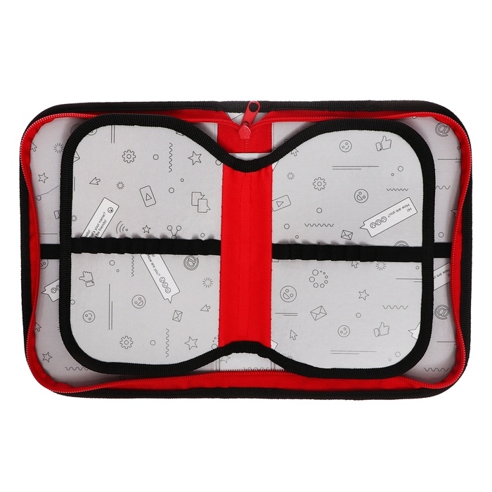 Пенал 3 секции, вкладка внутри, 140 х 210 х 40 мм, тканевый, Calligrata TOP Block  Пенал 3 секции, вкладка внутри, 140 х 210 х 40 мм, тканевый, Calligrata TOP Block "Кеды аниме"