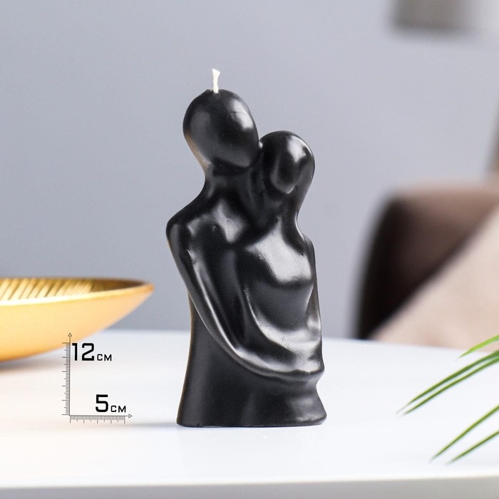 Свеча фигурная  Свеча фигурная "Влюбленные", 12 см, черная