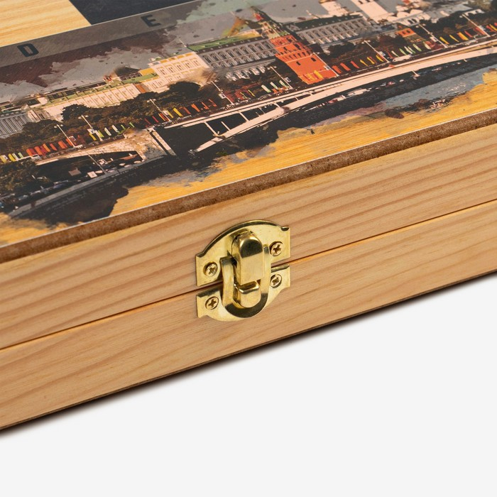 Настольные игры 3в1 Настольные игры 3в1 "Россия и Америка": шахматы, шашки, нарды, деревянные, большие, 50х50 см