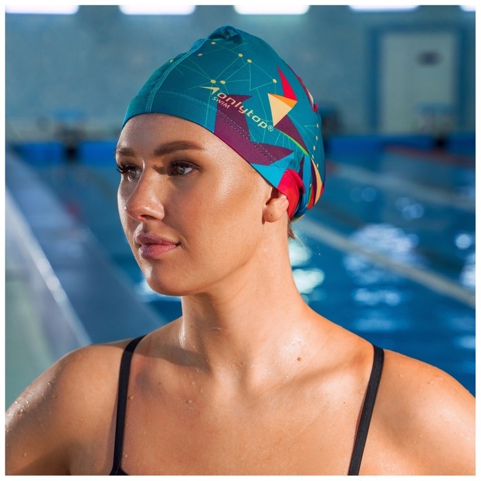 Шапочка для плавания взрослая ONLYTOP Swim, тканевая, обхват 54-60 см Шапочка для плавания взрослая ONLYTOP Swim, тканевая, обхват 54-60 см