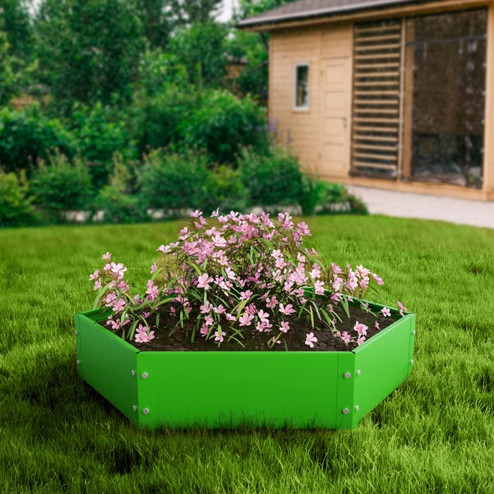 Клумба оцинкованная, d = 100 см, h = 15 см, ярко-зелёная, Greengo Клумба оцинкованная, d = 100 см, h = 15 см, ярко-зелёная, Greengo