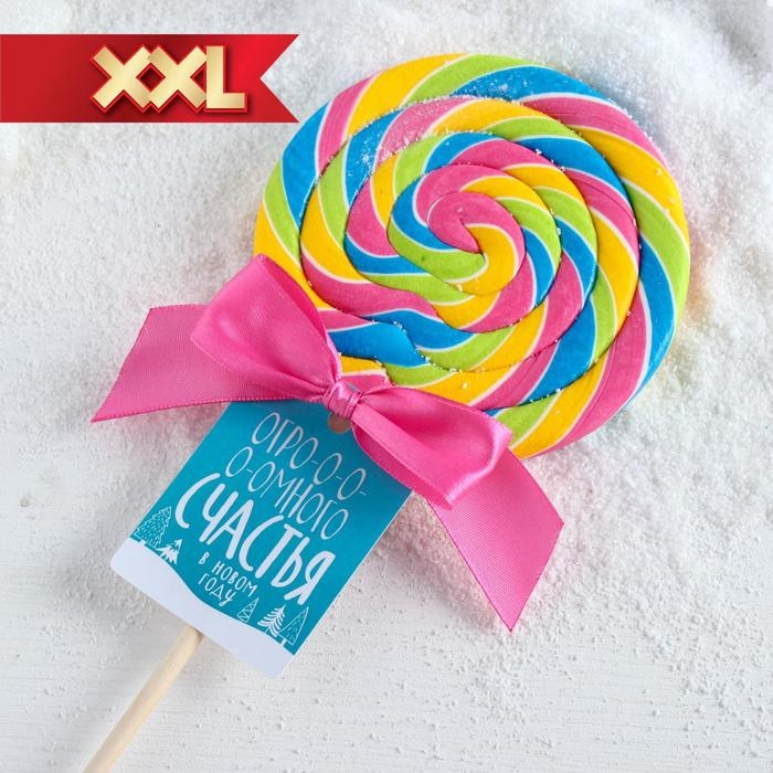 Леденец XXL на палочке &laquo;Счастья&raquo;: со вкусом тутти-фрутти, 110 г.