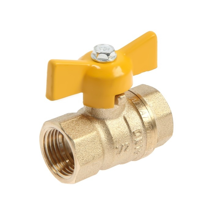 Кран шаровой газовый Кран шаровой газовый "ГАЛЛОП" ПРАКТИК DN-15 230, внутренняя/внутренняя резьба 1/2", бабочка