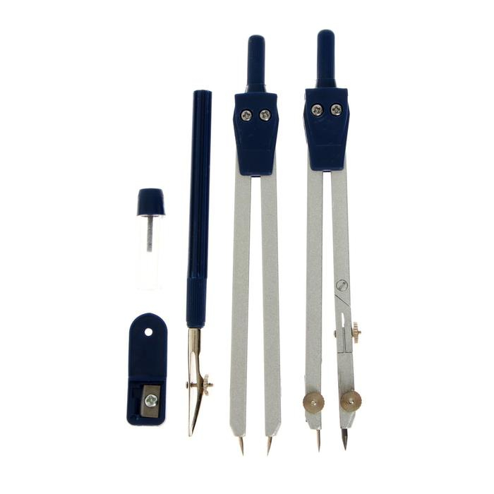 Набор чертежный 9 предметов (2 циркуля - 130 мм, грифель, точилка, рейсфедер, линейка, транспортир, 2 угольника), в пластиковом пенале Набор чертежный 9 предметов (2 циркуля - 130 мм, грифель, точилка, рейсфедер, линейка, транспортир, 2 угольника), в пластиковом пенале