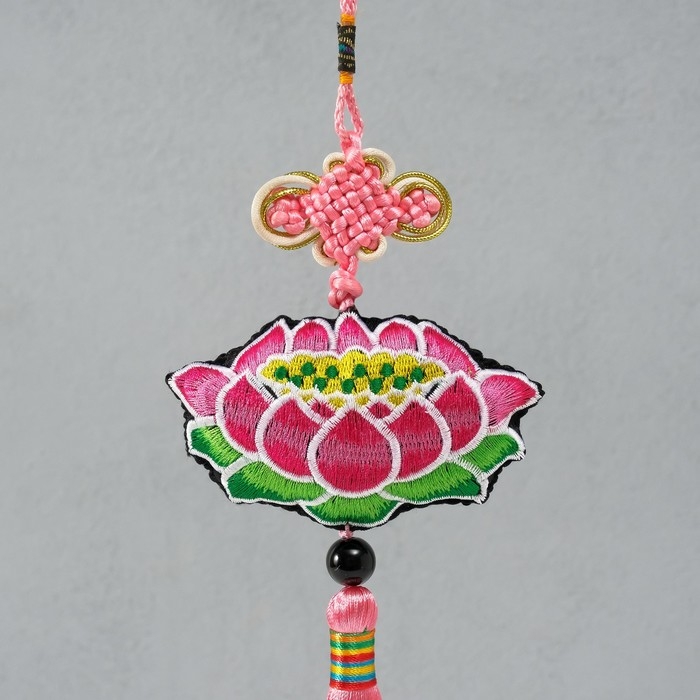 Подвеска текстиль Подвеска текстиль "Лотос" розовая 2х10х29 см