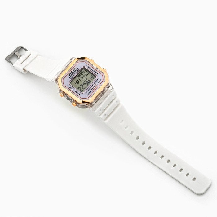 Часы наручные электронные, белые Часы наручные электронные, белые