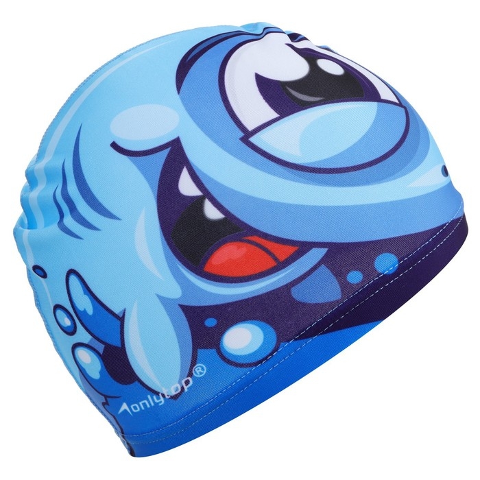 Шапочка для плавания детская ONLYTOP «Акулёнок», тканевая, обхват 46-52 см Шапочка для плавания детская ONLYTOP «Акулёнок», тканевая, обхват 46-52 см
