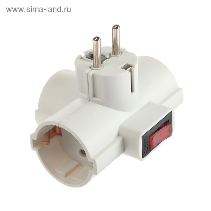 Разветвитель сетевой с защитой и с выключателем Uniel, 3 гнезда, 16 А, 3500 Вт, с/з, белый Разветвитель сетевой с защитой и с выключателем Uniel, 3 гнезда, 16 А, 3500 Вт, с/з, белый