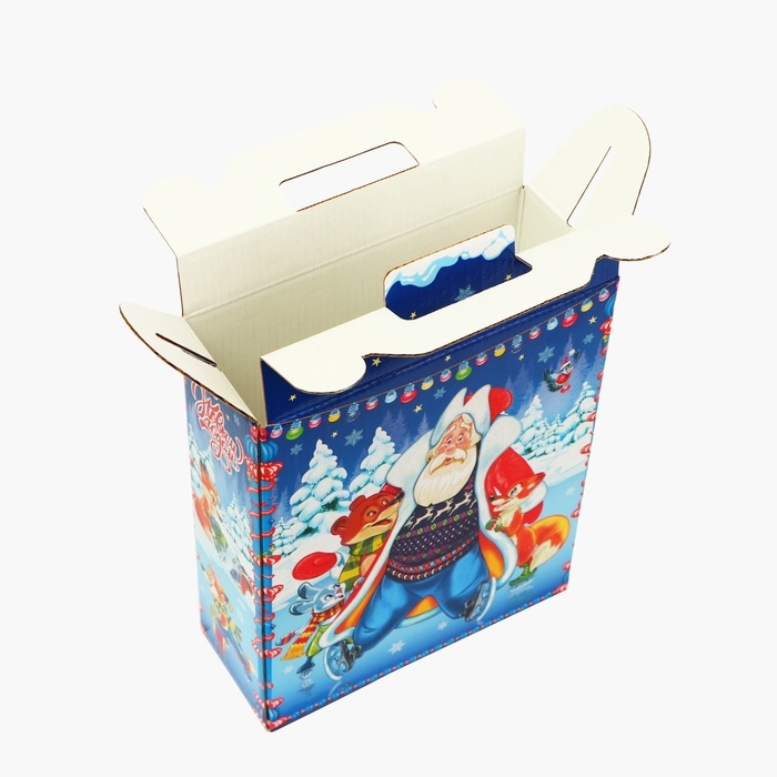 Новый год. Подарочная коробка новогодняя Подарок Новый год. Подарочная коробка новогодняя Подарок "Зимние забавы" 16,8 х 7 х 25 см.