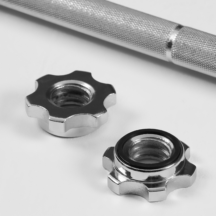 Гриф для штанги прямой, металлический, хромированный, d=28 мм, 180 см Гриф для штанги прямой, металлический, хромированный, d=28 мм, 180 см