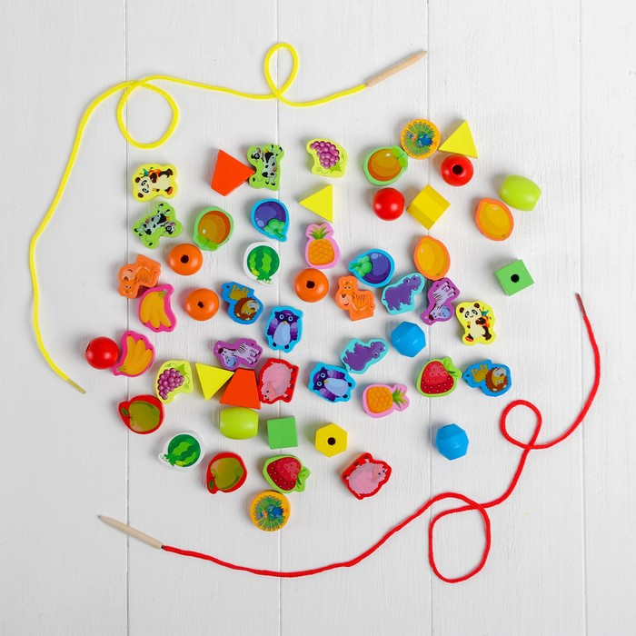 Шнуровка  Шнуровка "Учимся считать", 50 элементов, цвета МИКС