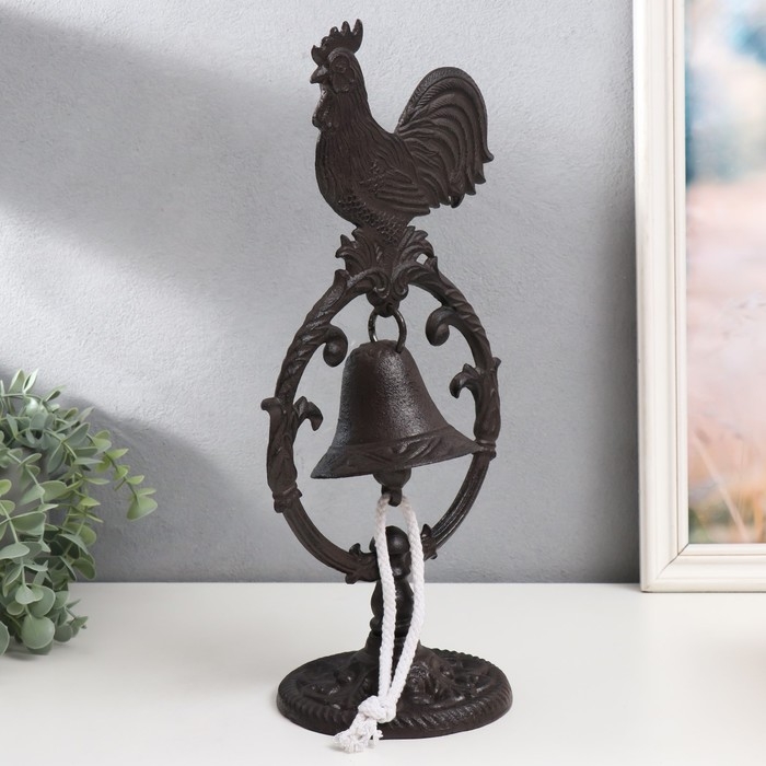 Колокол сувенирный чугун  Колокол сувенирный чугун "Петушок" 13,5х19,5х39 см