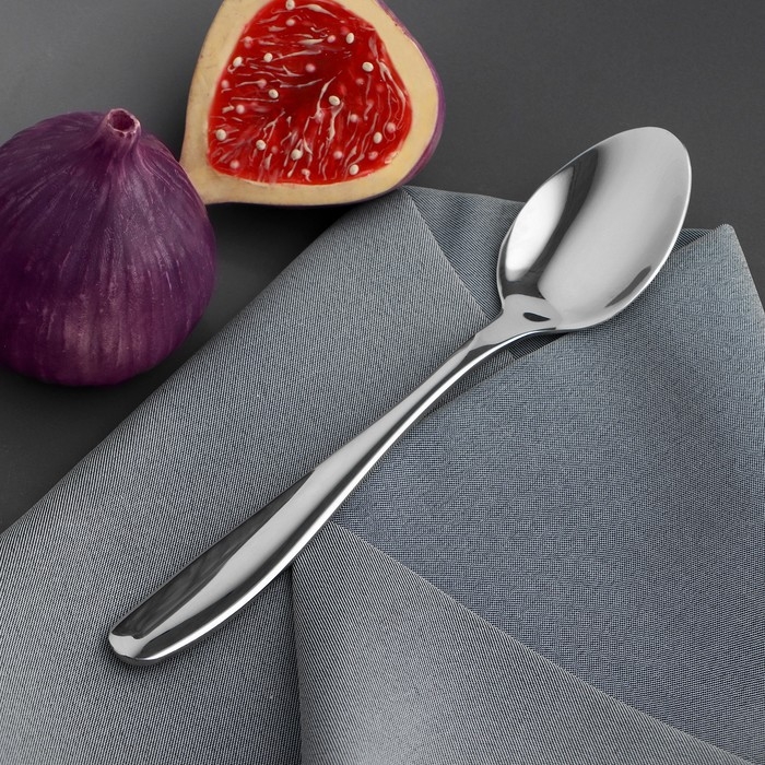 Ложка чайная из нержавеющей стали, длина 15 см, 201 сталь, цвет серебряный Ложка чайная из нержавеющей стали, длина 15 см, 201 сталь, цвет серебряный