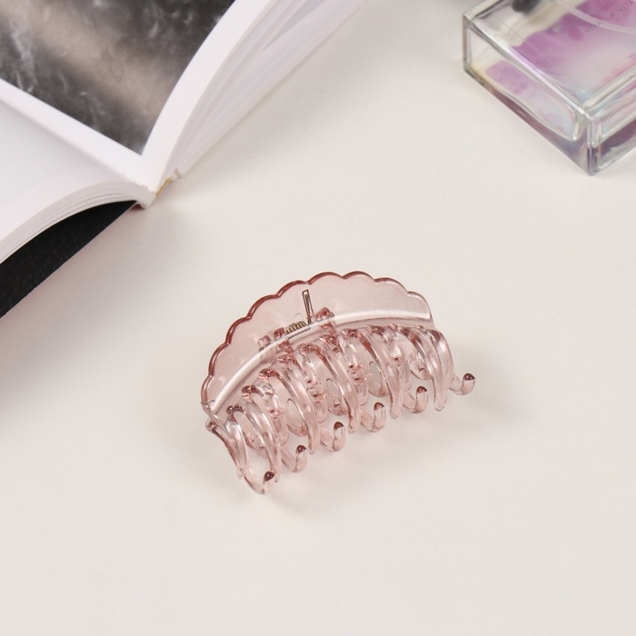 Краб для волос Краб для волос "Флориана" (набор 3 шт) дуга волна, 6,5 и 4 см, розовый