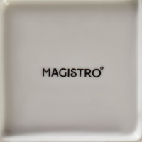 Тарелка фарфоровая квадратная Magistro «Цветок Бланш», 26,5×26,5 см, цвет белый