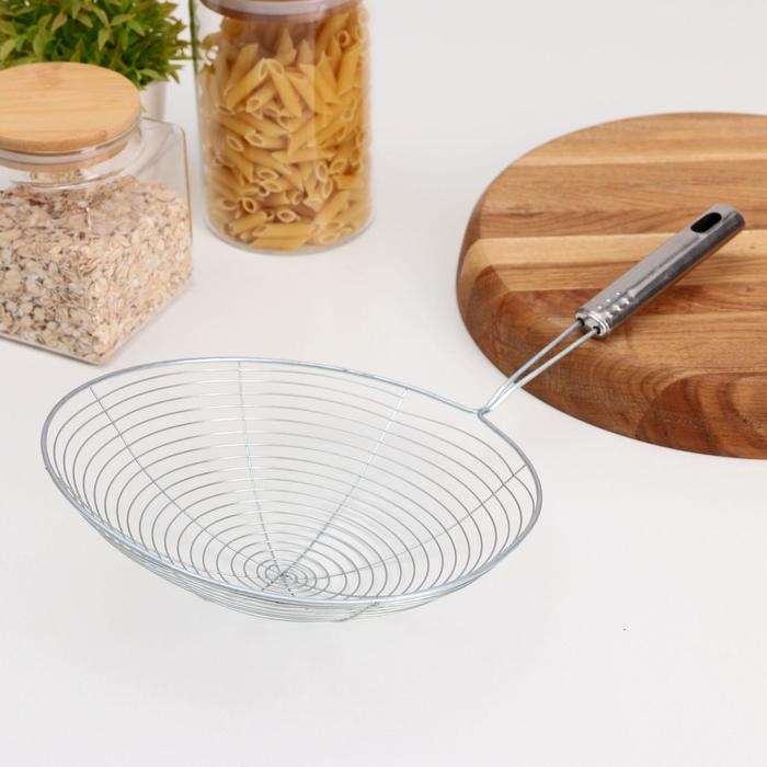 Шумовка из нержавеющей стали Доляна «Металлик», 42 см, d=23 см, цвет серебряный Шумовка из нержавеющей стали Доляна «Металлик», 42 см, d=23 см, цвет серебряный