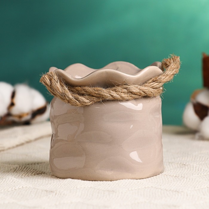 Кашпо Кашпо "Мешочек" 10х9,5см, бежевый