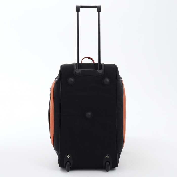 Сумка дорожная на колёсах, отдел на молнии, отдел для обуви, 3 наружных кармана, цвет чёрный/оранжевый Сумка дорожная на колёсах, отдел на молнии, отдел для обуви, 3 наружных кармана, цвет чёрный/оранжевый