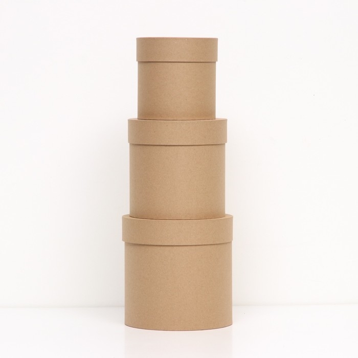 Набор коробок 3в1 "Крафт однотонный", 18 х 18 см - 14х 14см