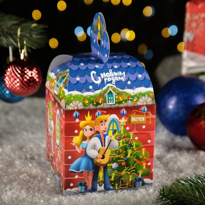 Подарочная коробка Подарочная коробка "Бременские Музыканты", 12 х 12 х 17 см 1шт