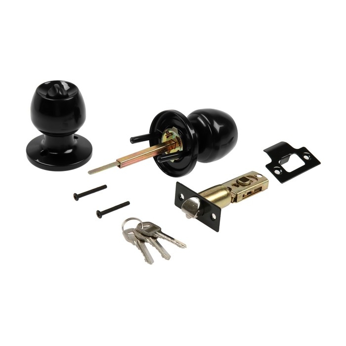 Защелка 1103, с ключом, цвет глянцевый черный Защелка 1103, с ключом, цвет глянцевый черный