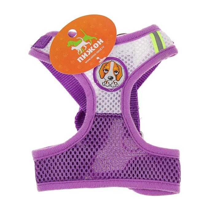 Шлейка регулируемая дышащая, светоотражающая, размер L, (ОГ 44-64 см, ОШ 40-60 см), фиолетов Шлейка регулируемая дышащая, светоотражающая, размер L, (ОГ 44-64 см, ОШ 40-60 см), фиолетов